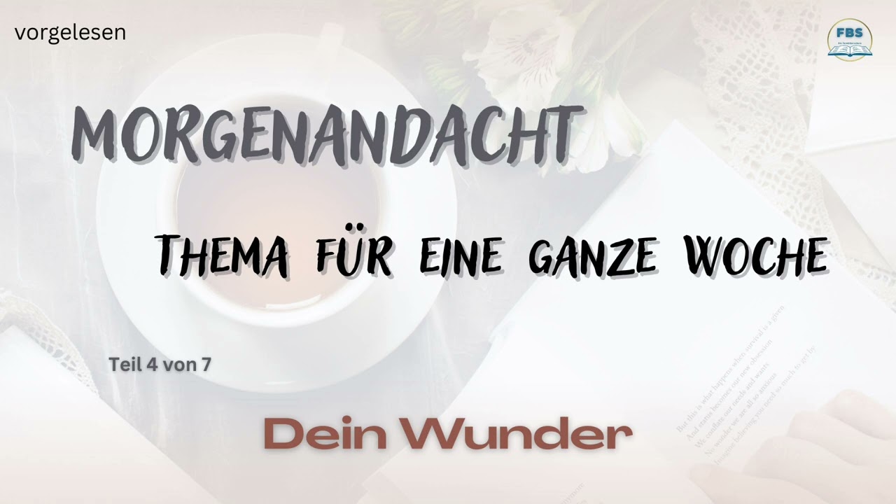 Morgenandacht - Dein Wunder Teil  4 / Teil 7 (vorgelesen)