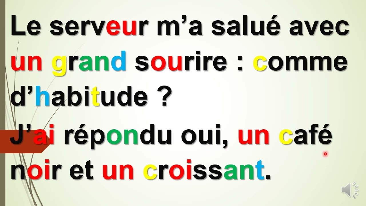 تعلم قراءءة النصوص باللغة الففرنسية - تعلم قراءة ونطق جميع الحروف المركبة الفرنسية