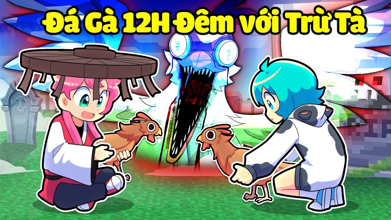 Yummie và Hiha Trừ Tà CHƠI ĐÁ GÀ Vào 12 GIỜ ĐÊM trong Minecraft 🤩🤣
