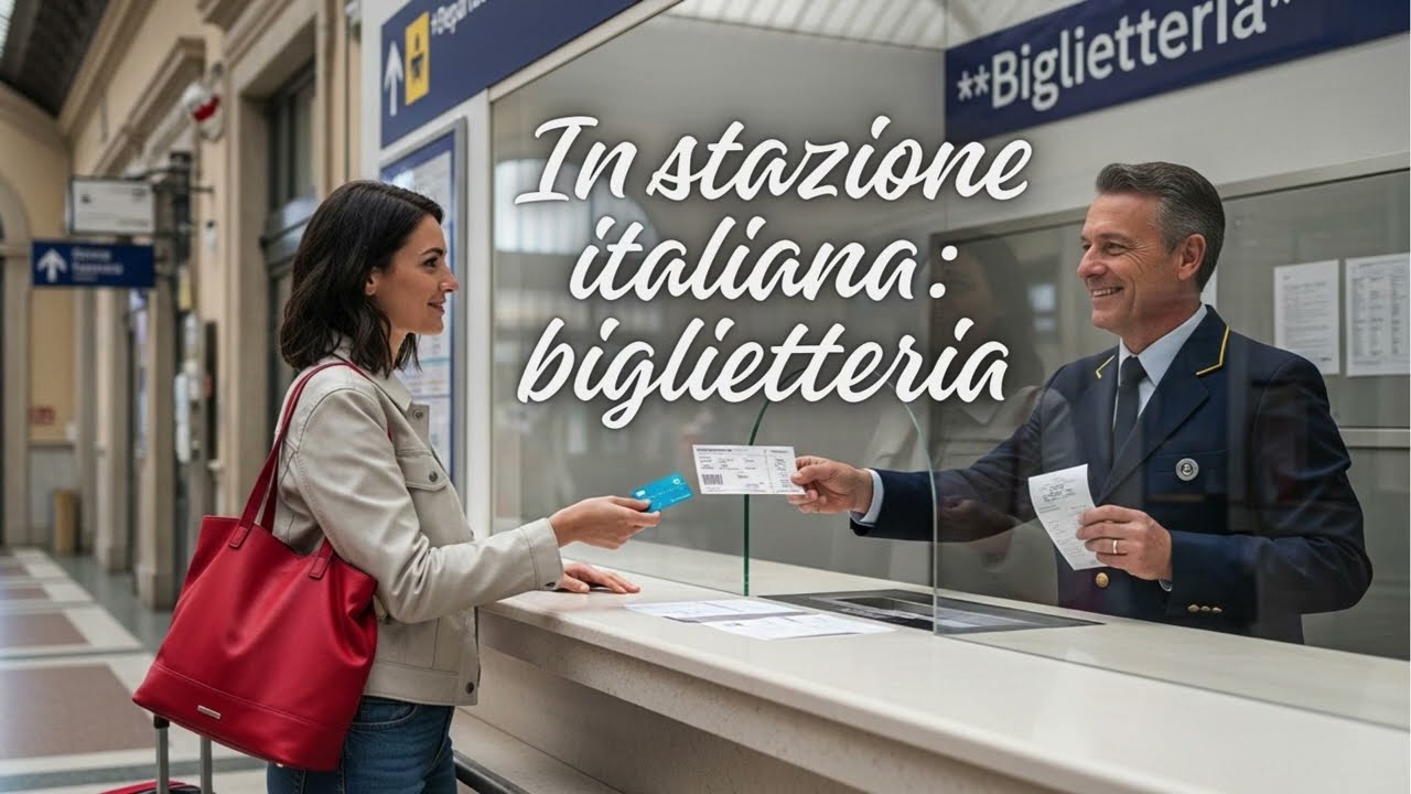 At the train station, Ticket office (Italian A1-A2)