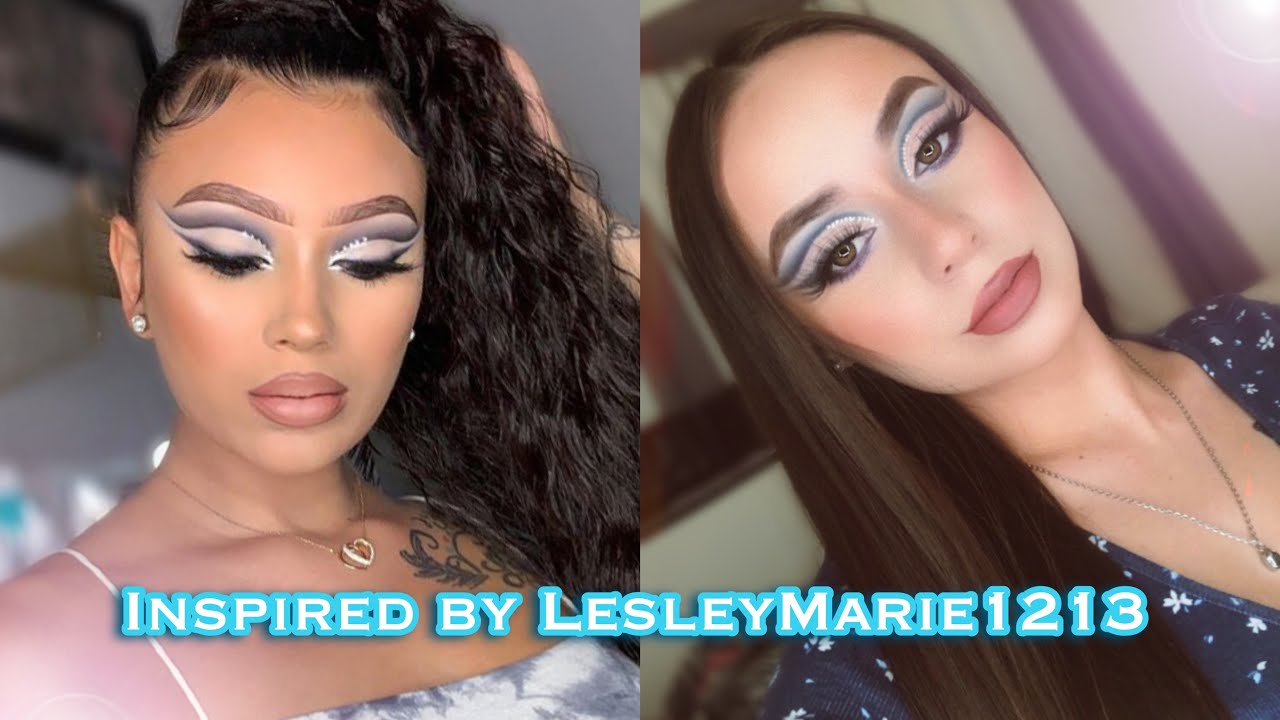 RECREATING LESLEYMARIE1213 MAKEUP LOOK 💫 | BLUE & PINK FULL CUT CREASE ✨