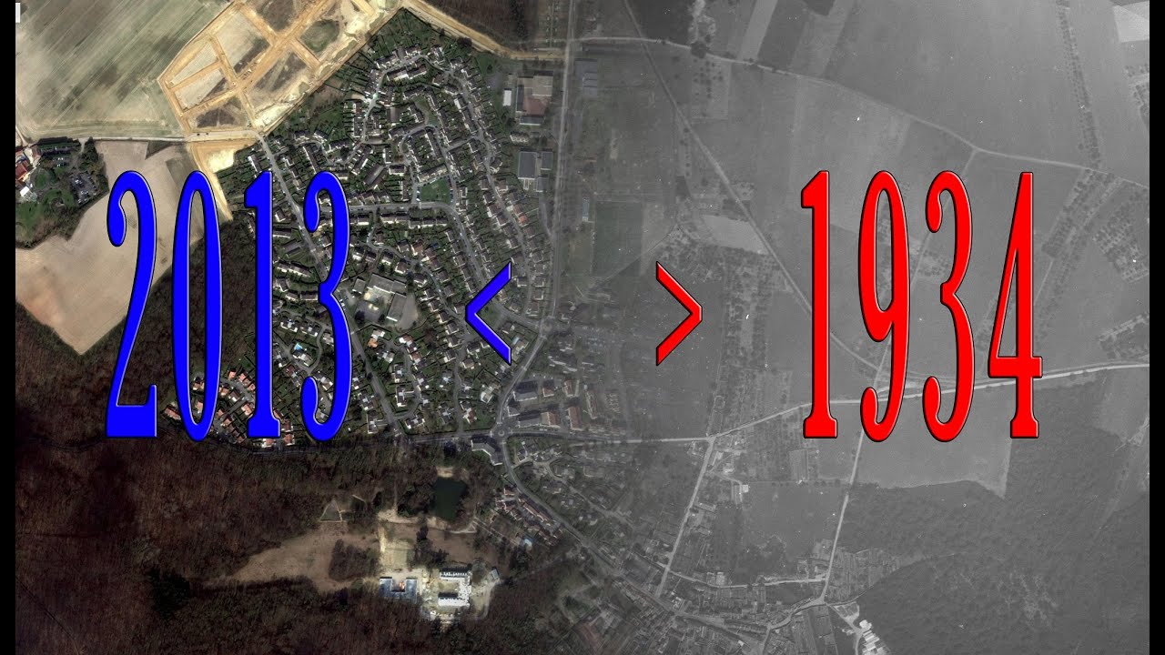 Menucourt 1934 à 2013 (Vue aérienne)