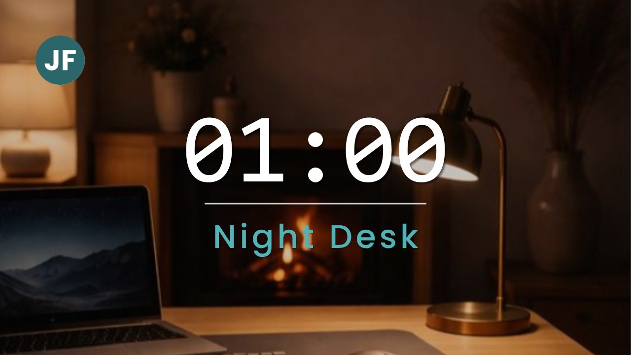 Night Desk Ambience | 1 Minute Video