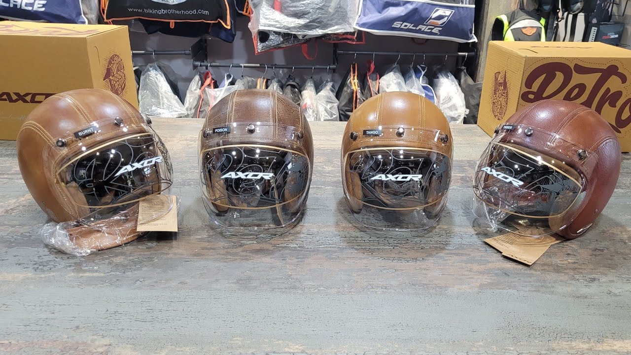 Axor Retro Jet Leather | Axor Half Face Helmet | Axor Premium Leather Helmet 🔥😱