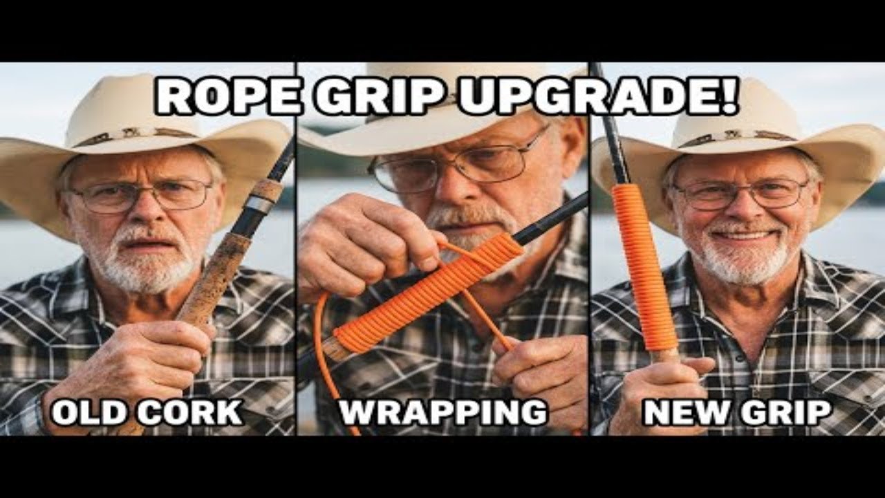 HERE'S HOW TO PUT A ROPE HANDLE ON A FISHING ROD #fishing #saltwaterfix#fishing