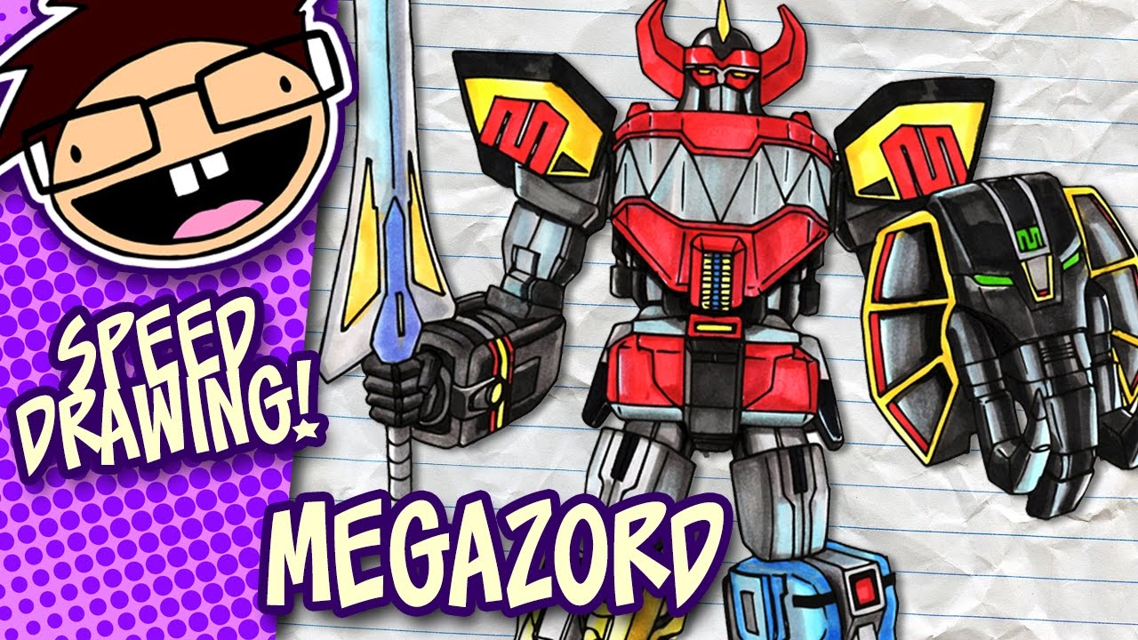 Speed Drawing MEGAZORD (Mighty Morphin Power Rangers) | Time Lapse Art