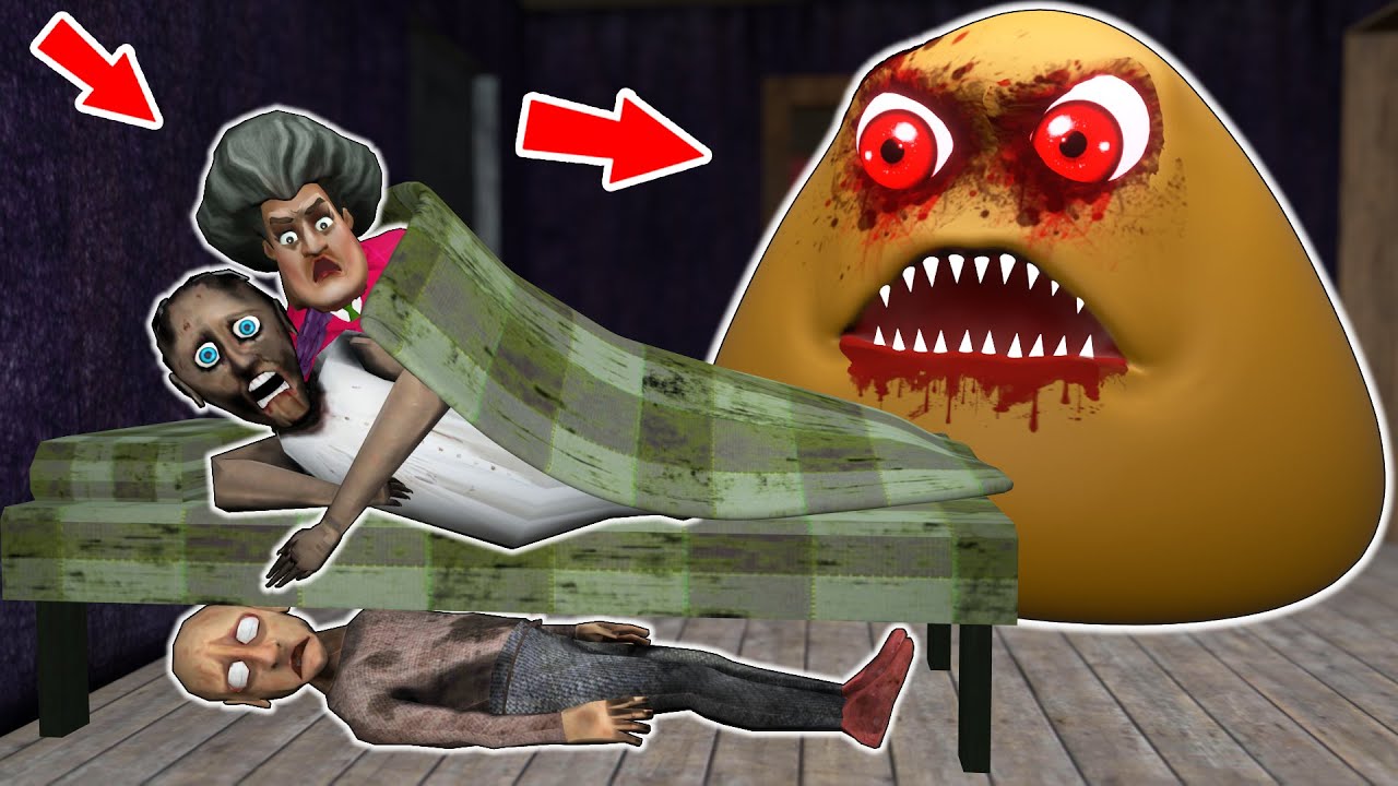 Evil POU vs Granny vs Grandpa vs Scary Teacher - funny horror animation (p.356)