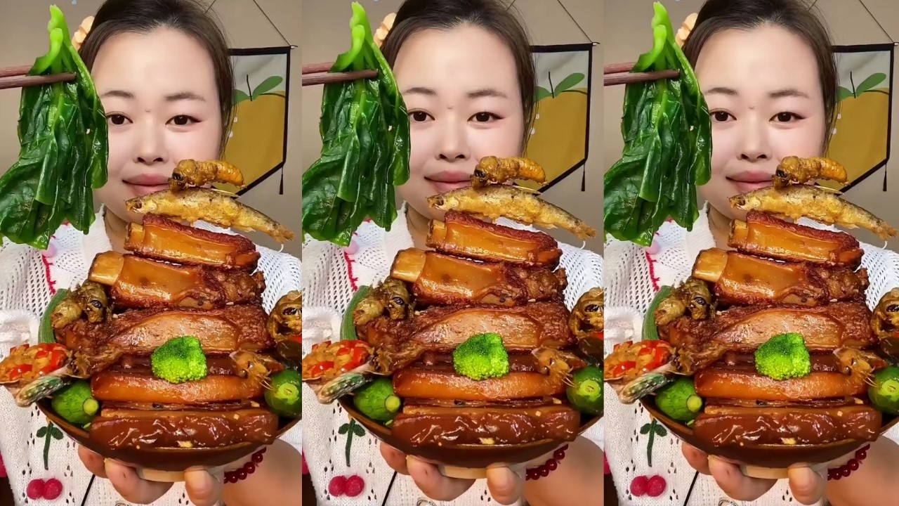 Rural ASMR: Enjoying Braised Pork Ribs & Pork Belly – Really Delicious!