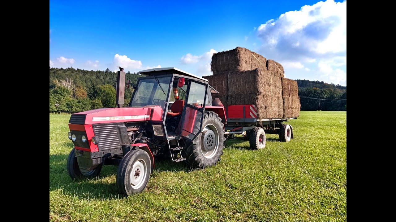 Zetor 8011 + 9t /Svoz hranatých balíku sena/2021