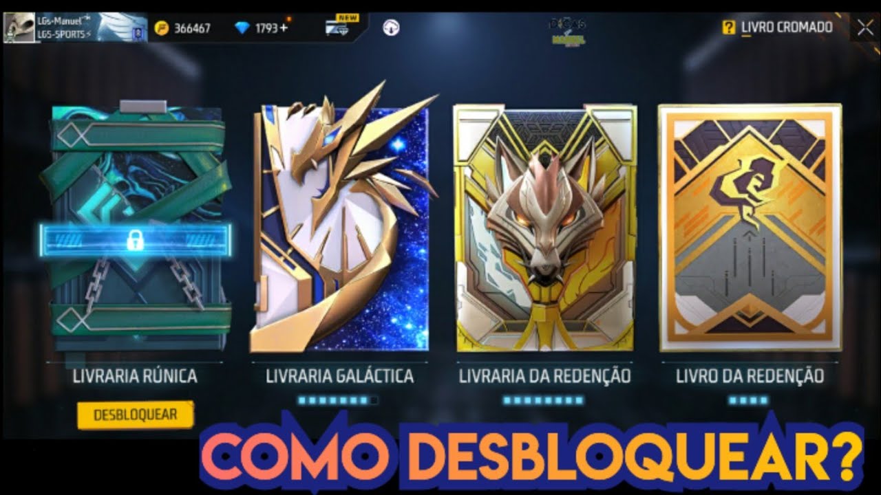 COMO DESBLOQUEAR TODOS OS LIVROS RAROS NO FREE FIRE? / LIVRO CROMADO FREE FIRE
