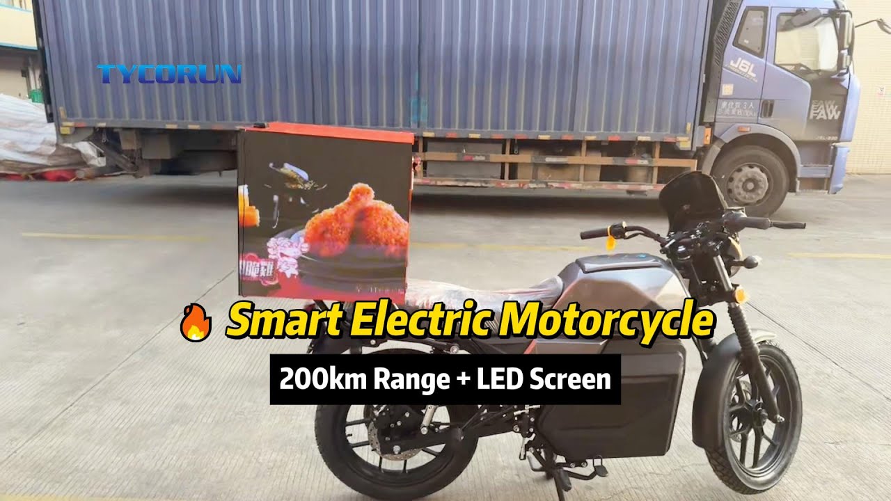 Smart Delivery Electric Motorcycle with LED Delivery Boxes | Tycorun Battery Swap System