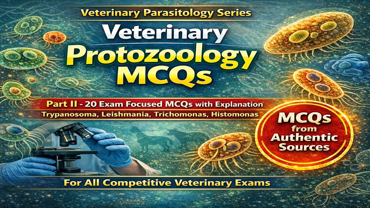 Veterinary Protozoology MCQs | Trypanosoma, Leishmania, Trichomonas & Histomonas | DVM Exam Prep