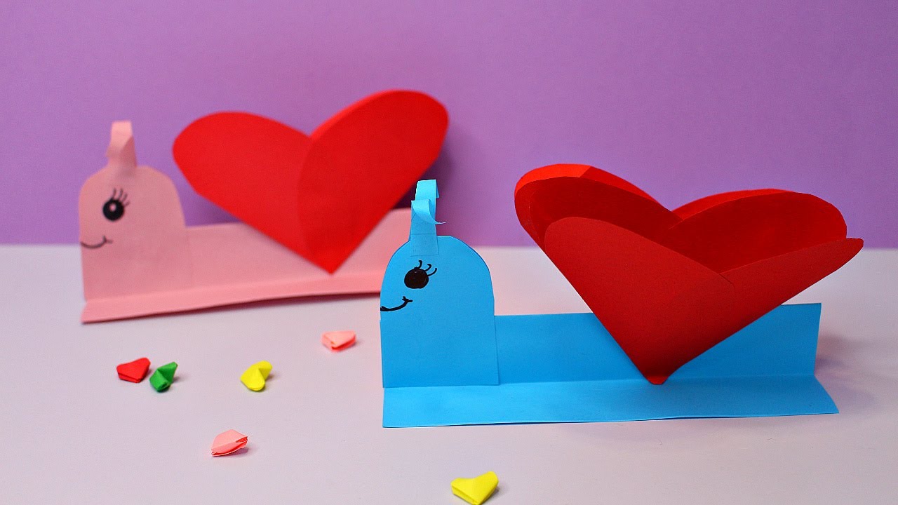 DIY Улитка из бумаги.Поделки на день влюблённых