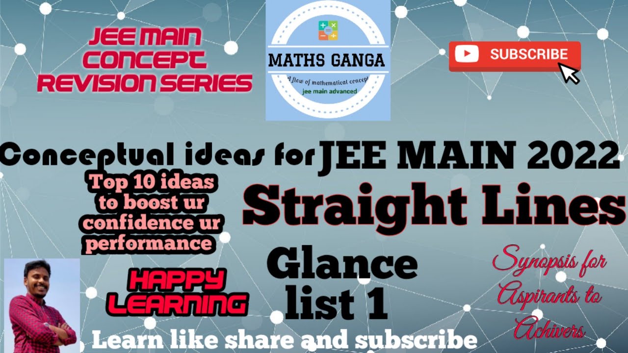 #mathsganga #jee2022 #jeepreparation #jeemain Straight Lines synopsis formulae from Coordinate Geo