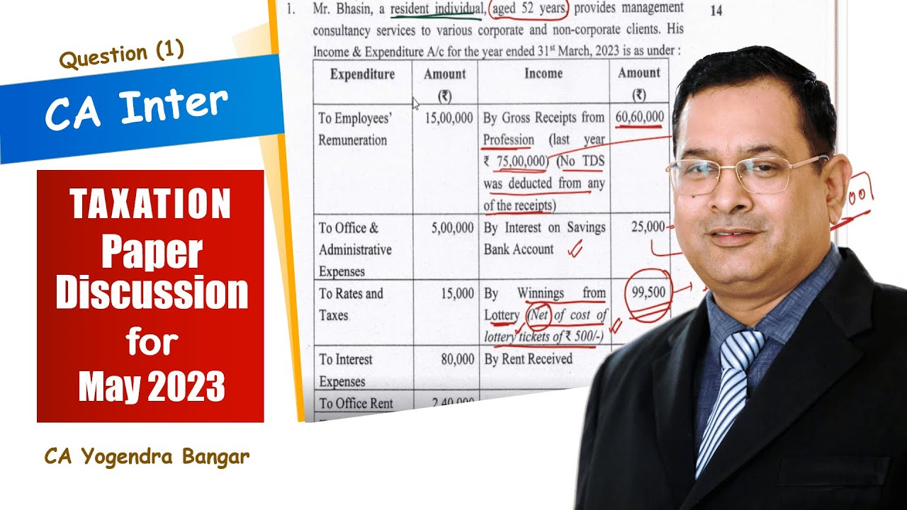 May 2023 | CA Inter TAXATION Paper Discussion | CA Yogendra Bangar