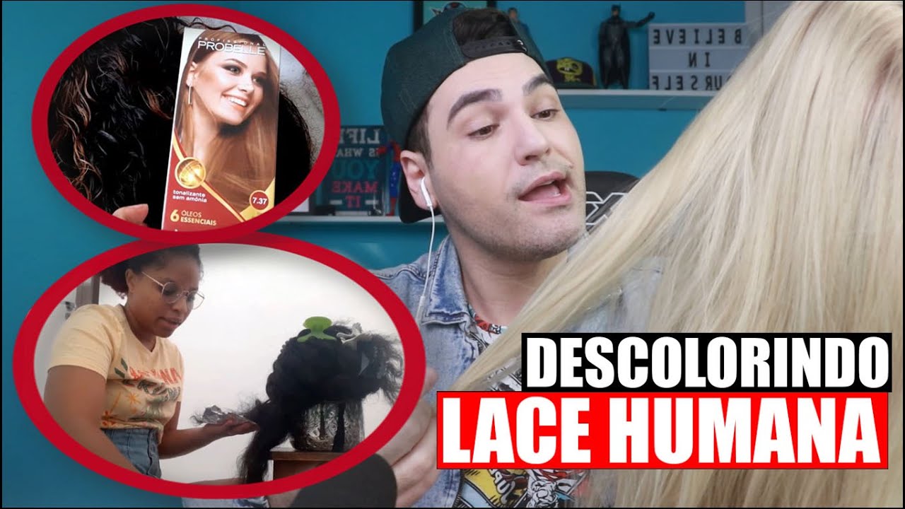 ELA DESCOLORIU UMA LACE HUMANA CACHEADA 😳| SERÁ QUE DEU CERTO? E OS PRODUTOS QUE ELA USOU?