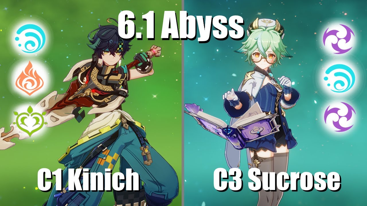 Kinich Burgeon and Sucrose Lunar-Taser | 6.1 Abyss (Genshin)