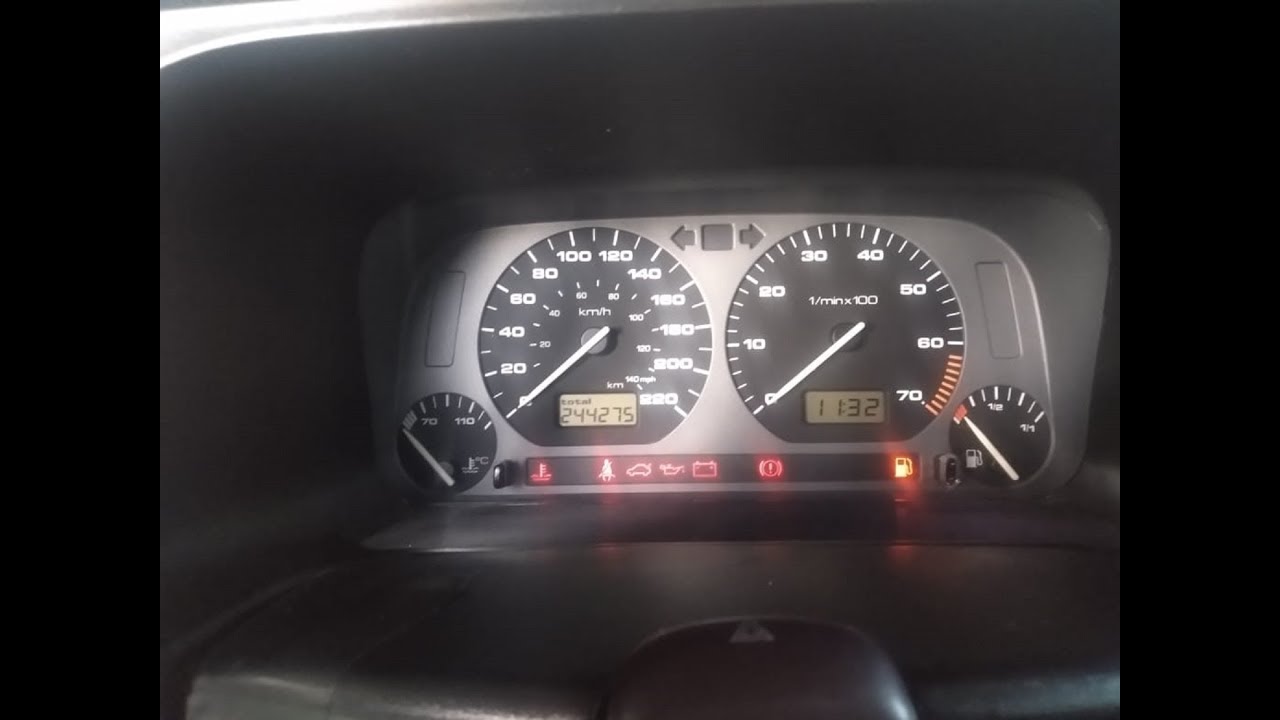 Painel, iluminação, luzes de airbag e reserva, Golf MK3