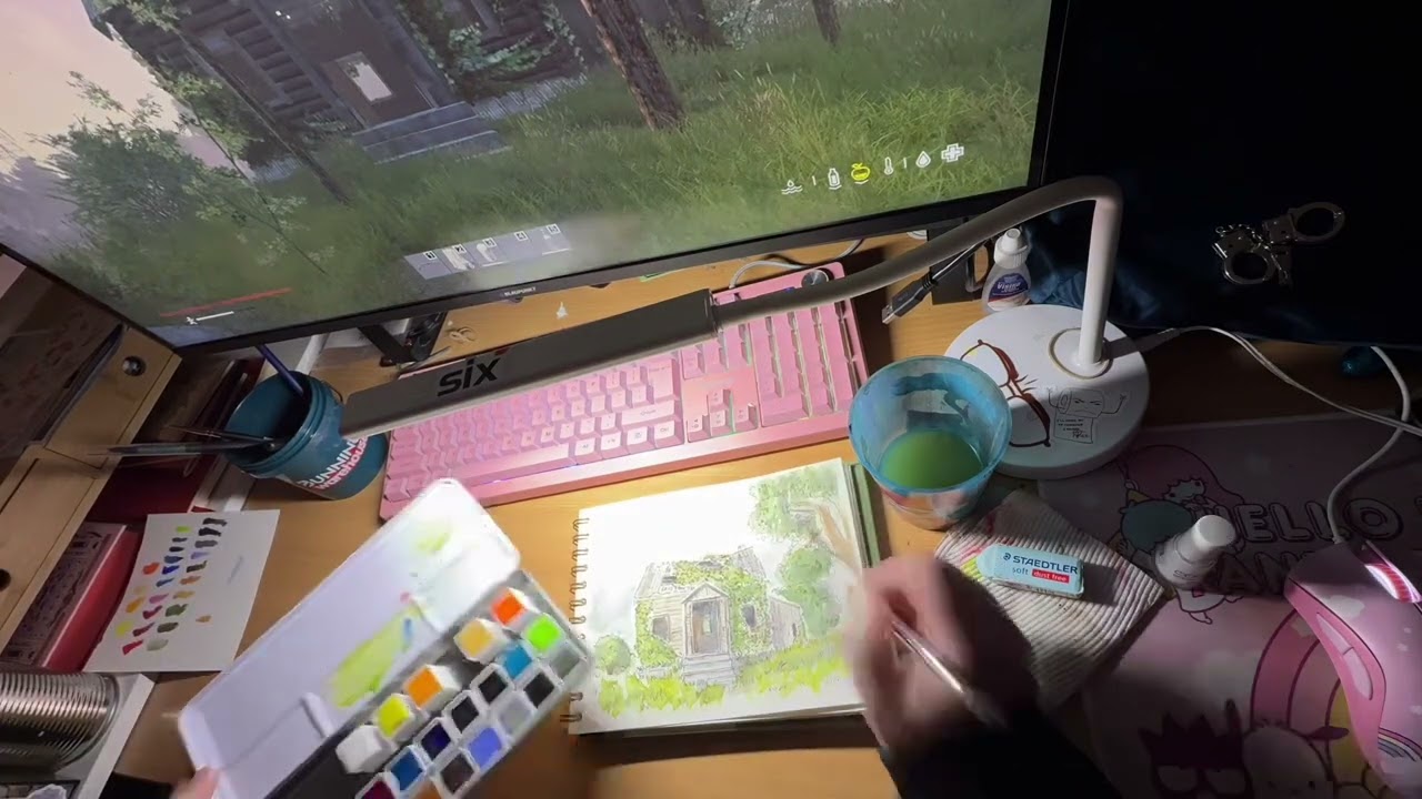 the Island Cabin: Virtual Plein Air Painting in DayZ with Umton Paints