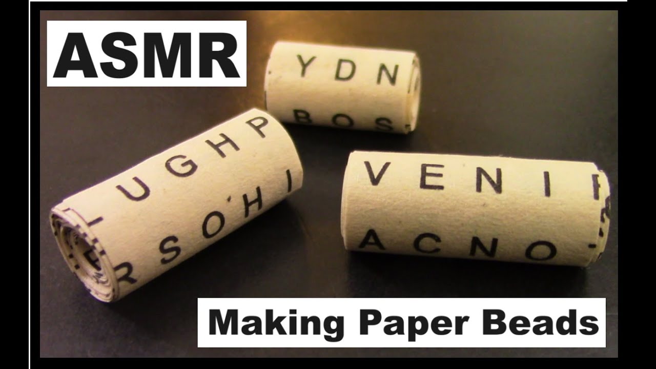ASMR - Making Word Search Paper Beads - No Talking