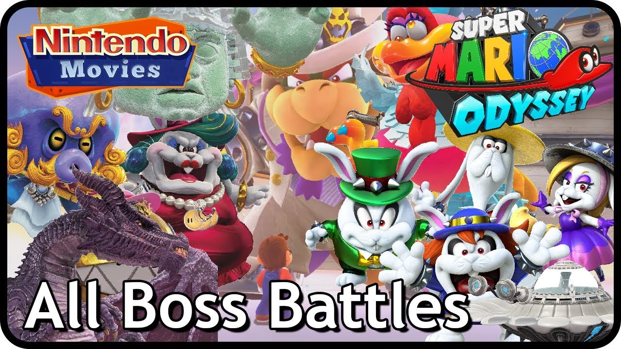 Super Mario Odyssey - All Boss Battles (Multiplayer)