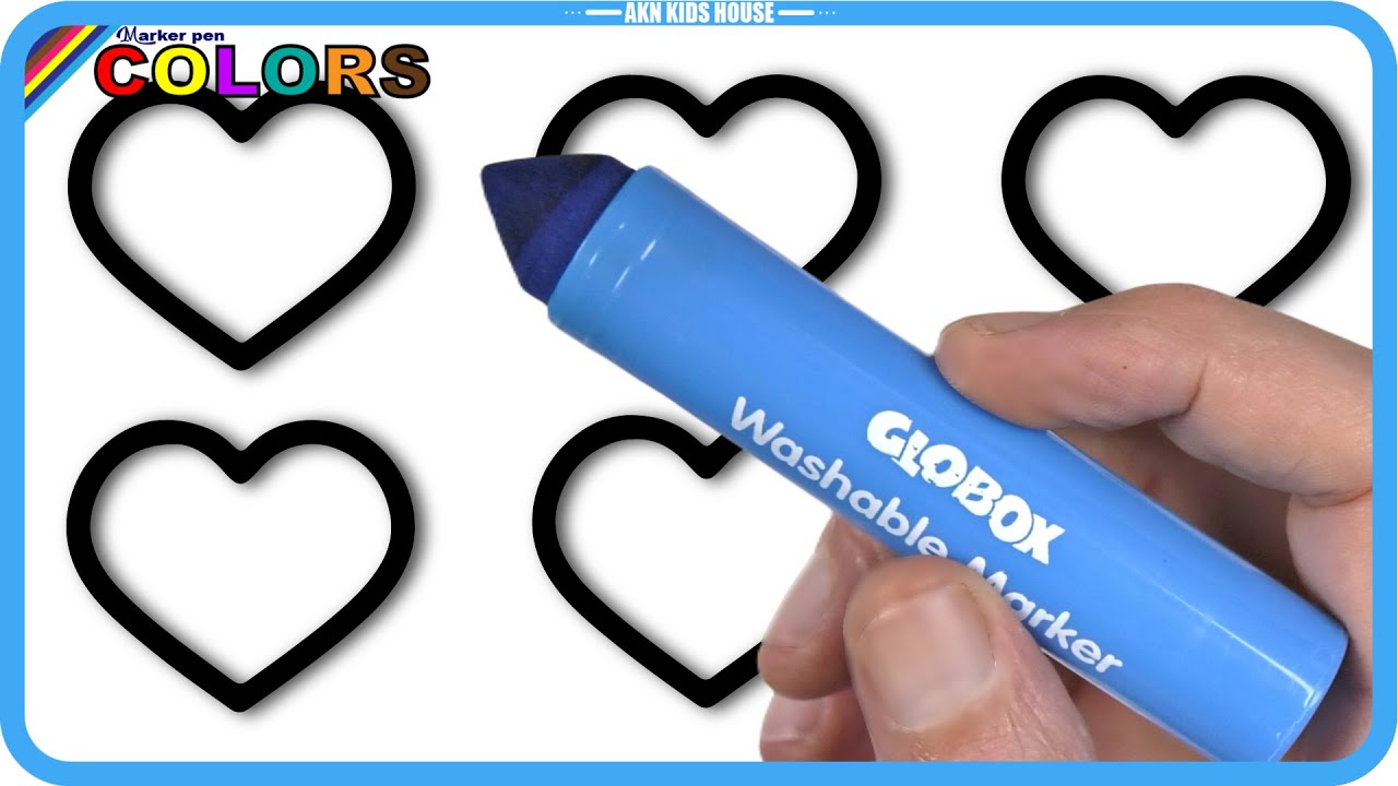 💗💚🤎💔🧡💙🖤💛💜🤍Heart Drawing and Marker Rainbow Coloring | Akn Kids House