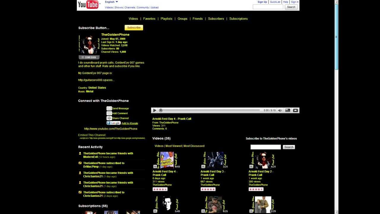 TheGoldenPhone's youtube page!