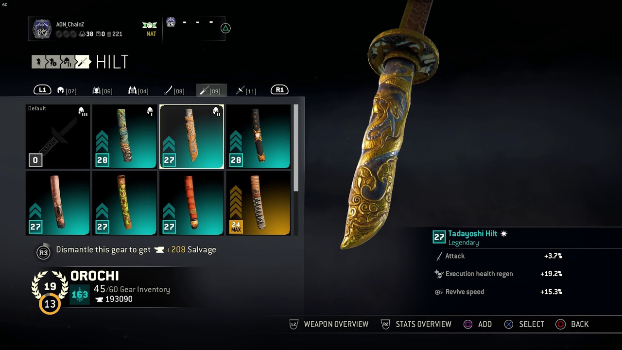 Orochi All New Whitestar Legendary Weapons [Season 3] For Honor