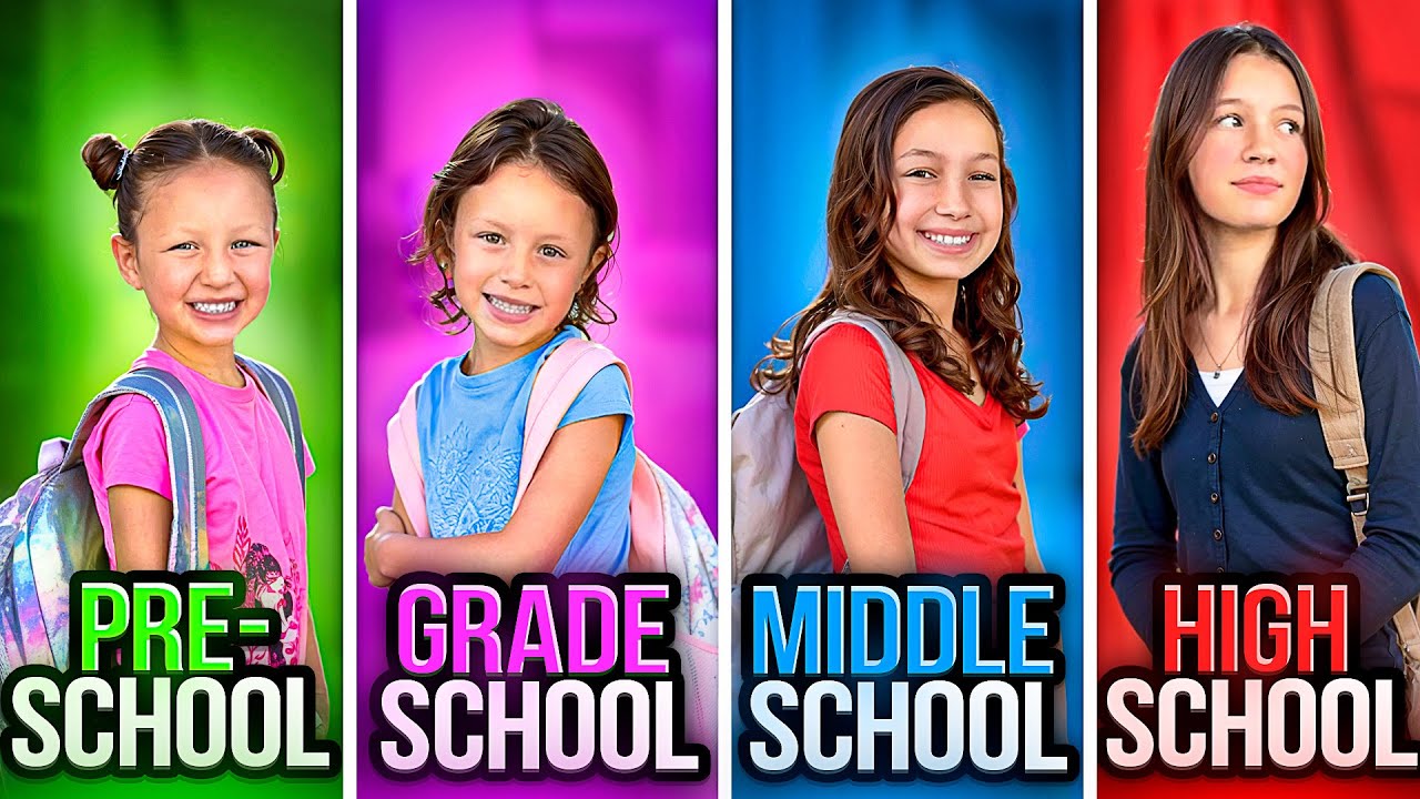 Back to School MAKEOVERS! High School vs Middle School vs Elementary vs Preschool! *Emotional