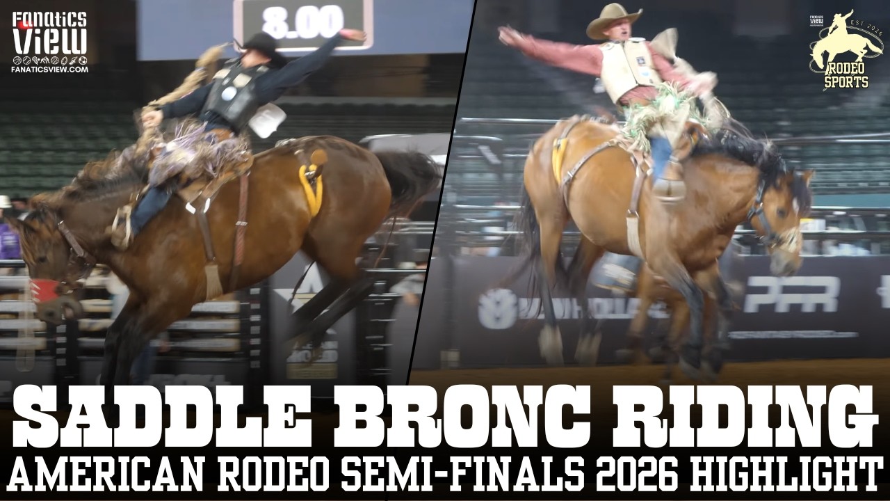 Saddle Bronc Riding Semi-Finals American Rodeo 2026 Highlights | Sage Newman High Score