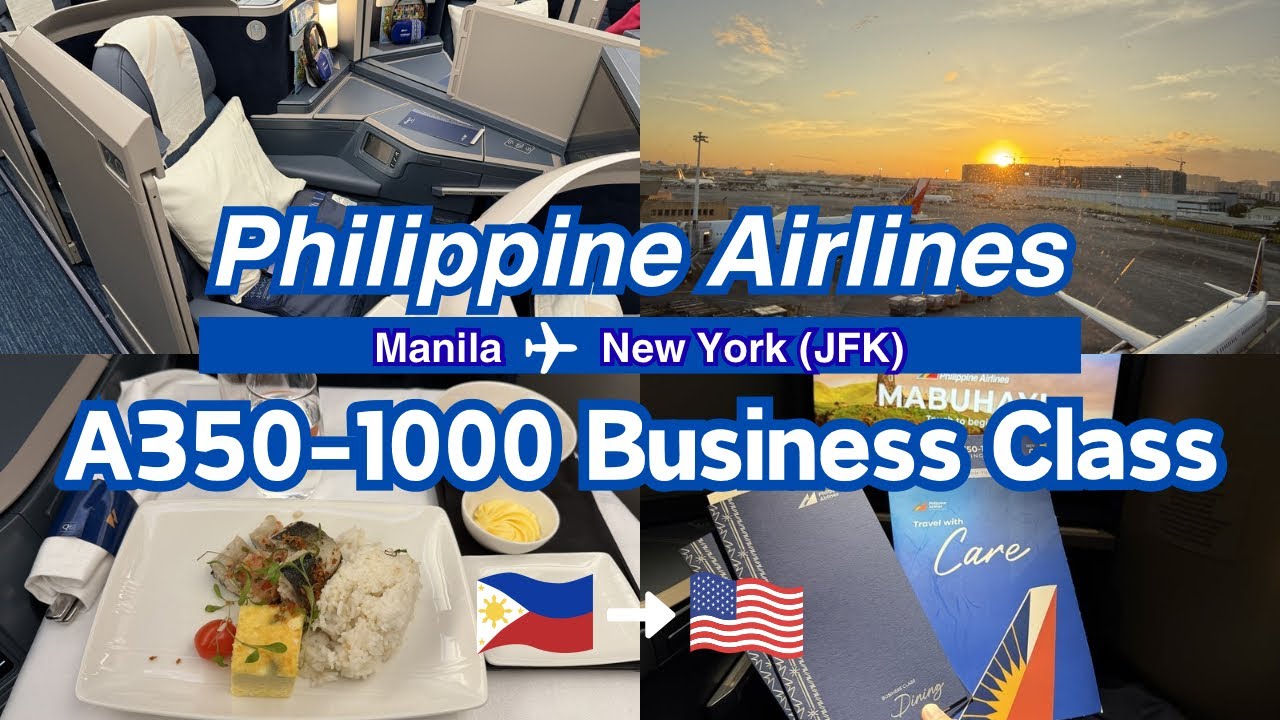 Philippine Airlines A350-1000 Manila to New York (JFK) Business Class Trip Report (4K)