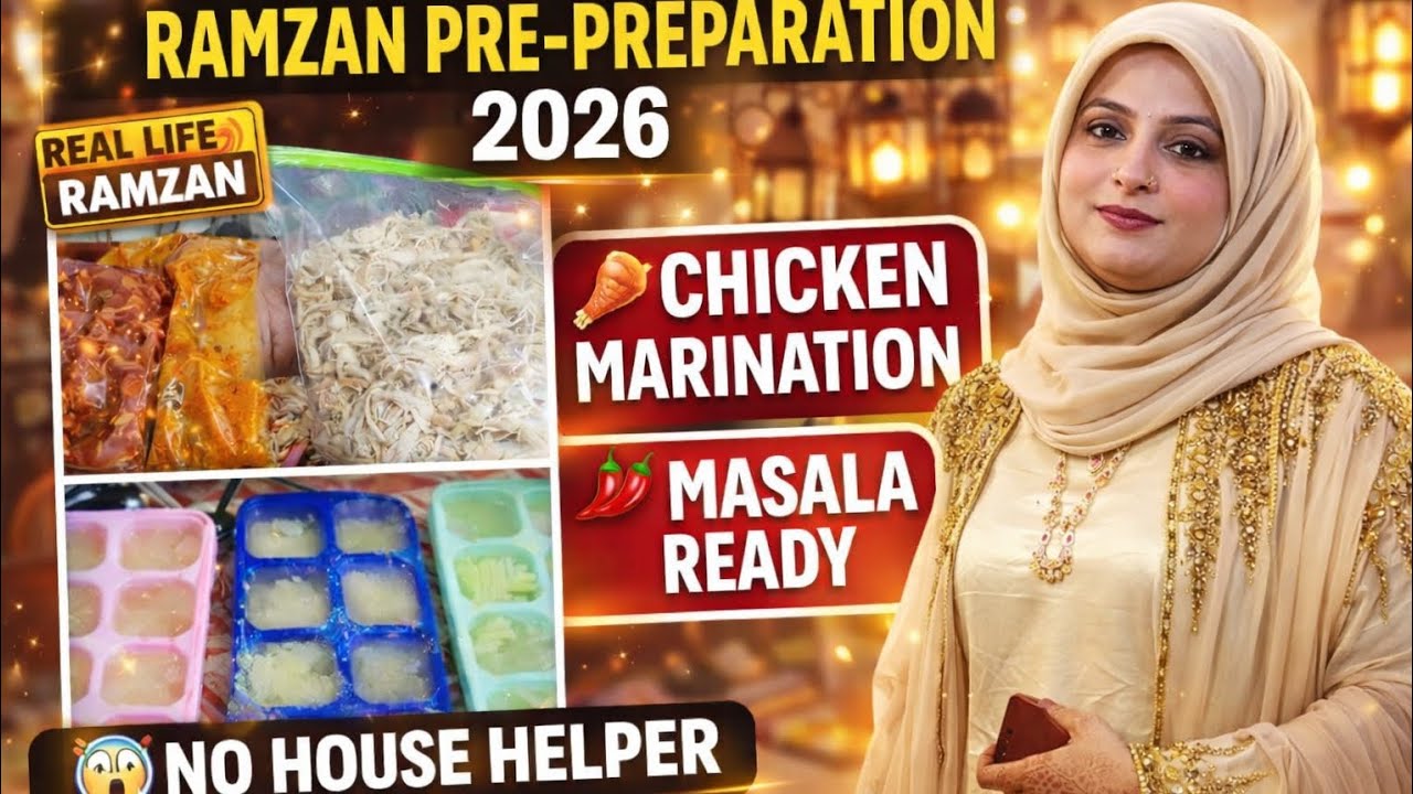 Ramzan Special Pre-Preparation 2026;6;Chicken Marination No House Helper | Hyderabadi Mom Daily Vlog