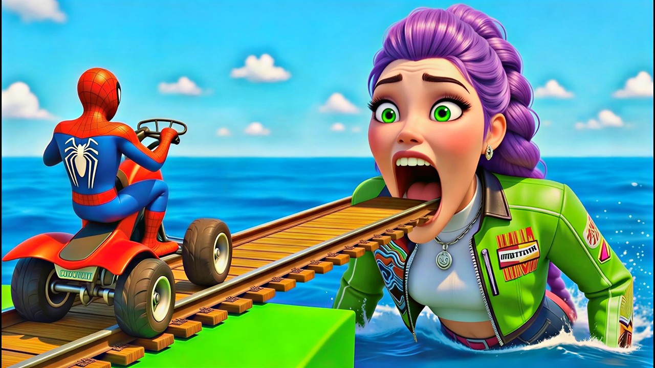 SPIDER MAN against RUMI on Motorcycle in RAINBOW SPIDERS BRIDGE - GTA MULTIVERSE???