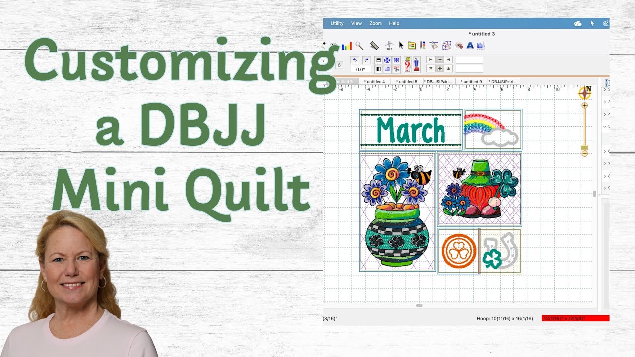 Using Embrilliance to Customize a #DBJJ Mini Quilt; Prep Fabrics for Colorfastness, TSR, 2-3-26