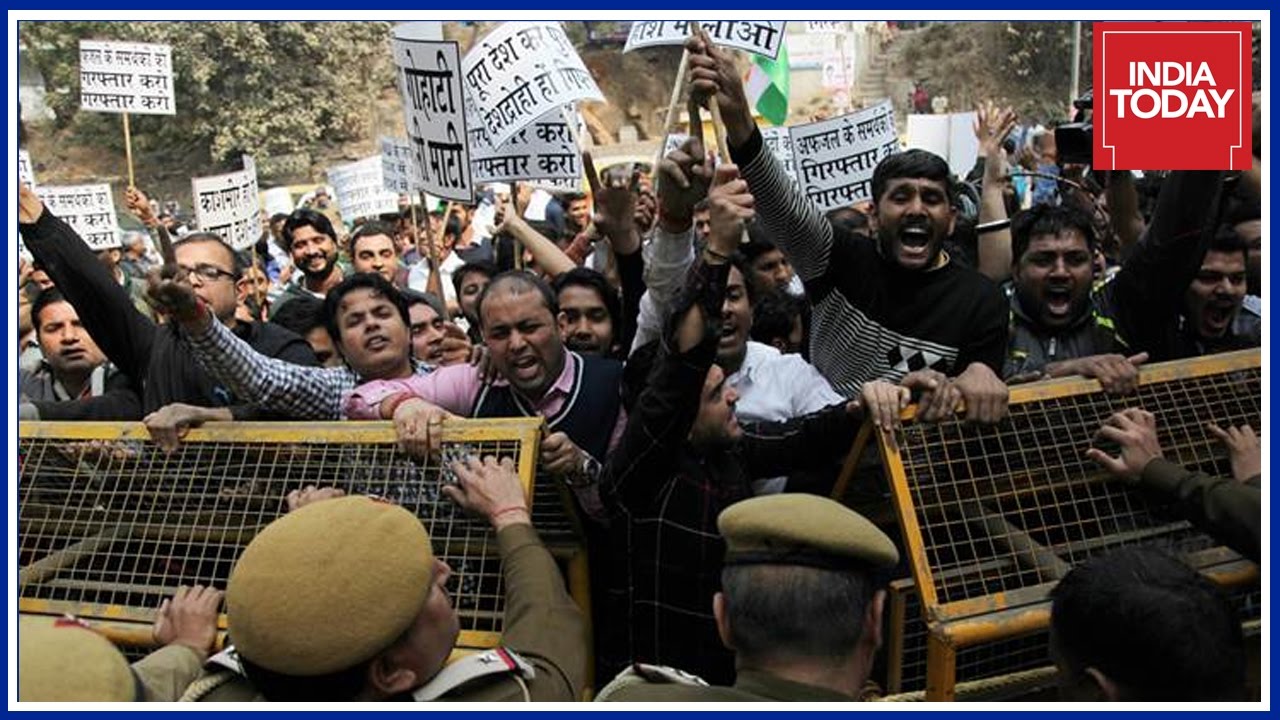 ABVP Protests Against Delhi Police Demanding Action In Anti- India Sloganeering Case