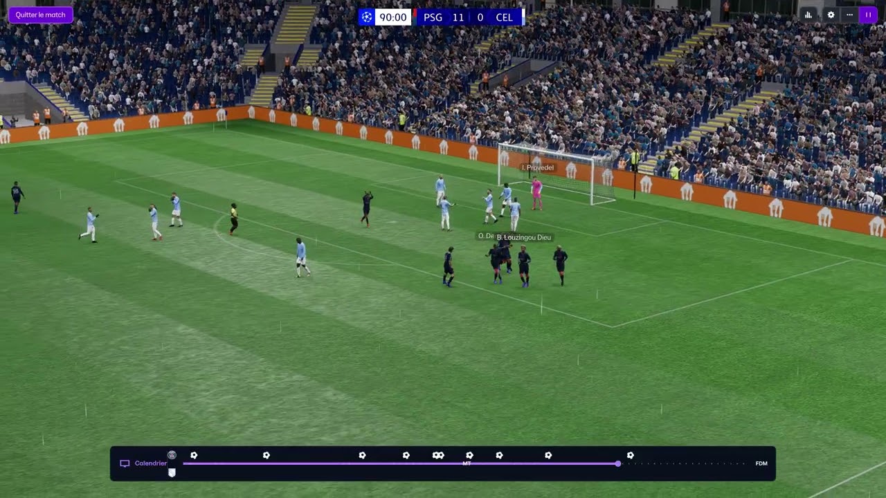Victoire du Paris Saint Germain vs Lazio  11-0 en. Ligue des Champions 4 buts de Blaise Louzingou