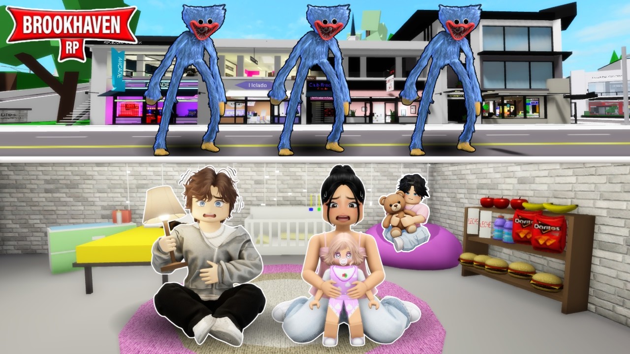 CONSTRUIMOS UN BUNKER PARA ESCONDERNOS DE HUGGY WUGGY DE POPPY PLAYTIME EN BROOKHAVEN ROBLOX