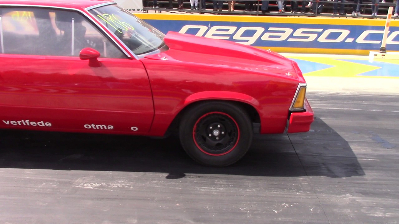 duelo de chevrolet malibu de los 80`s picas pegaso 1/4 de milla toluca mexico