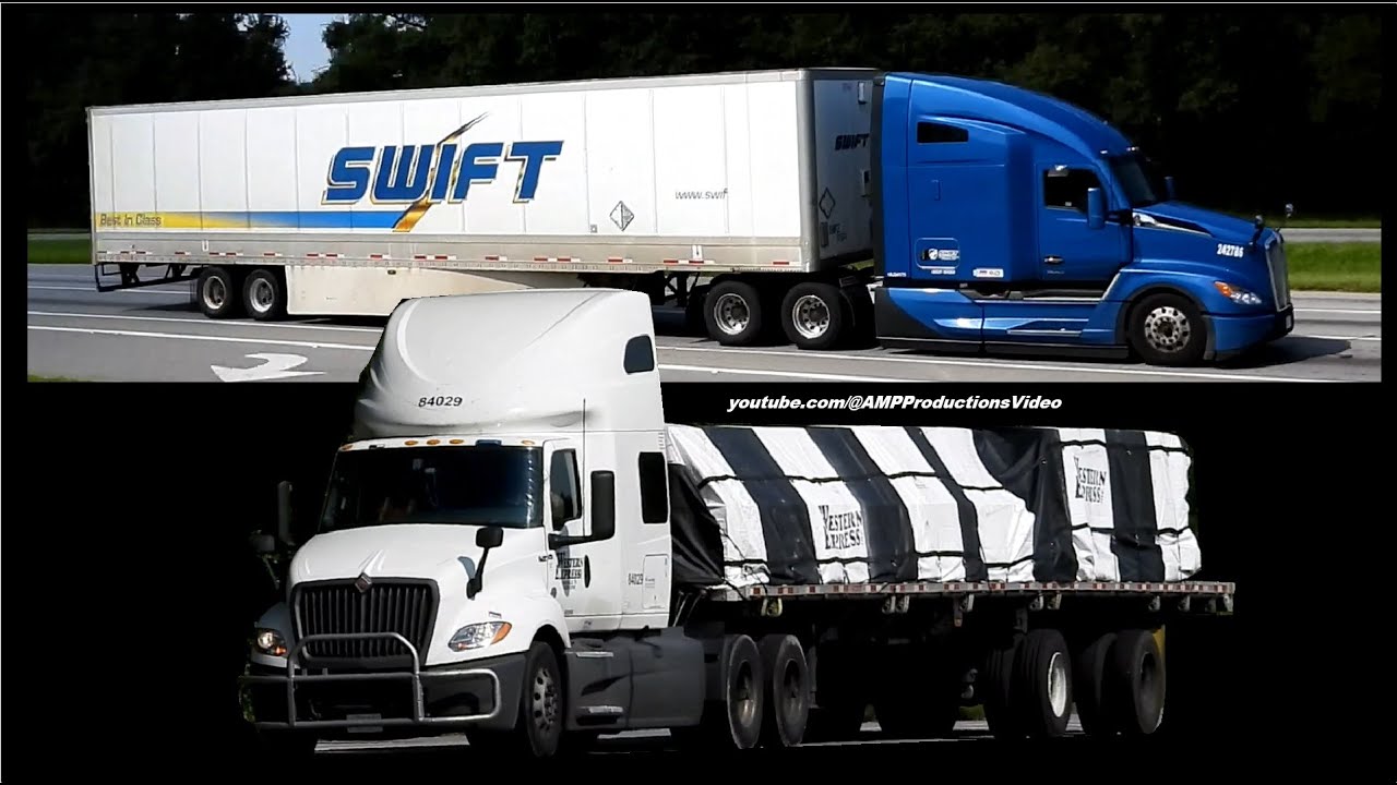 Blue Kenworth T680 White International LT Swift Western Express | Truckspotting 11826