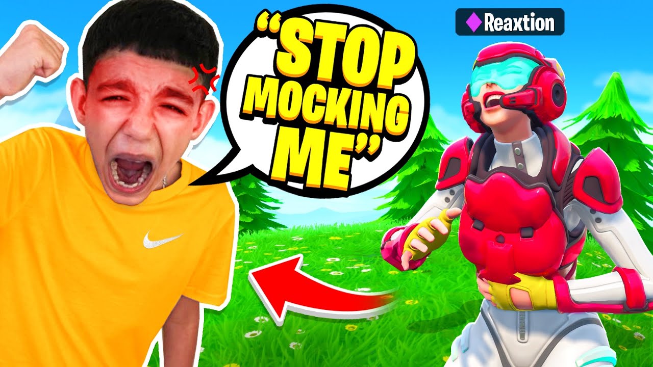 MOCKING My Little Brother until he RAGE QUITS FORTNITE