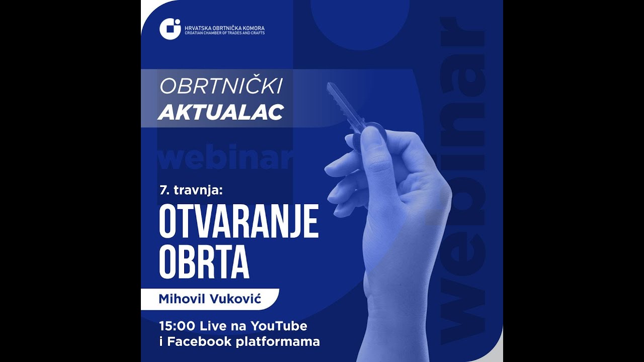 Obrtnički aktualac - Otvaranje obrta (webinar)