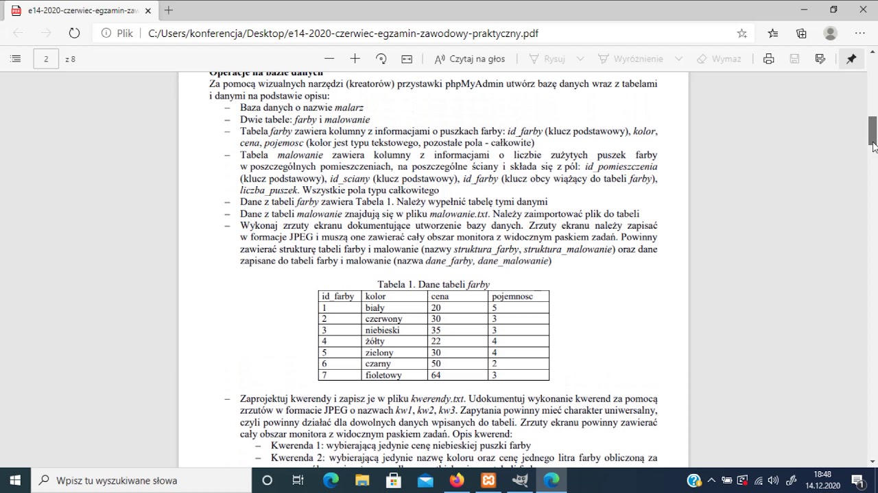 E 14 01 20 06 SG Pełne rozwiązanie egzaminu praktycznego w zawodzie Technik Informatyk.