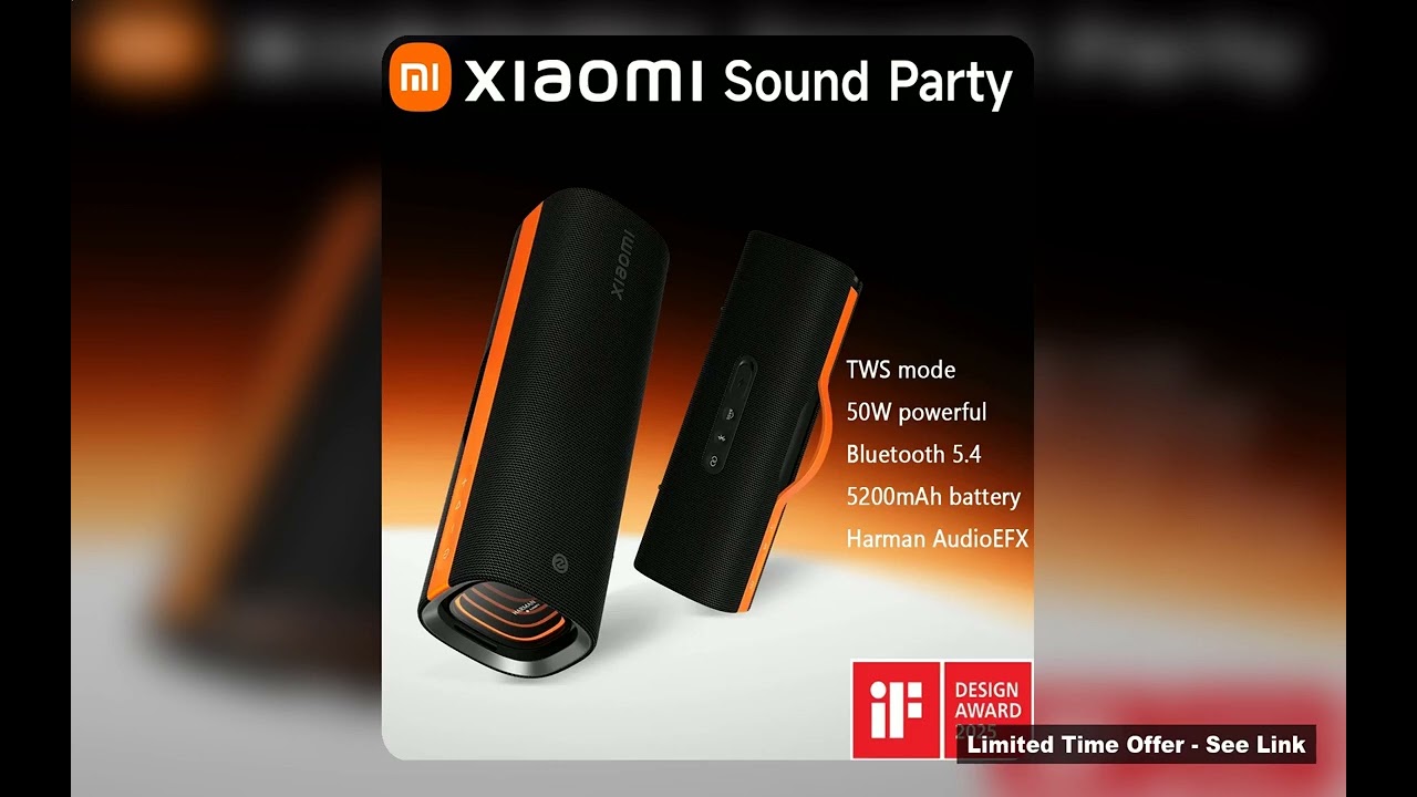 Xiaomi Sound Party IP67 Bluetooth 54 Harman AudioEFX TWS Stereo Combo 5200mAh UltraLong Battery Life