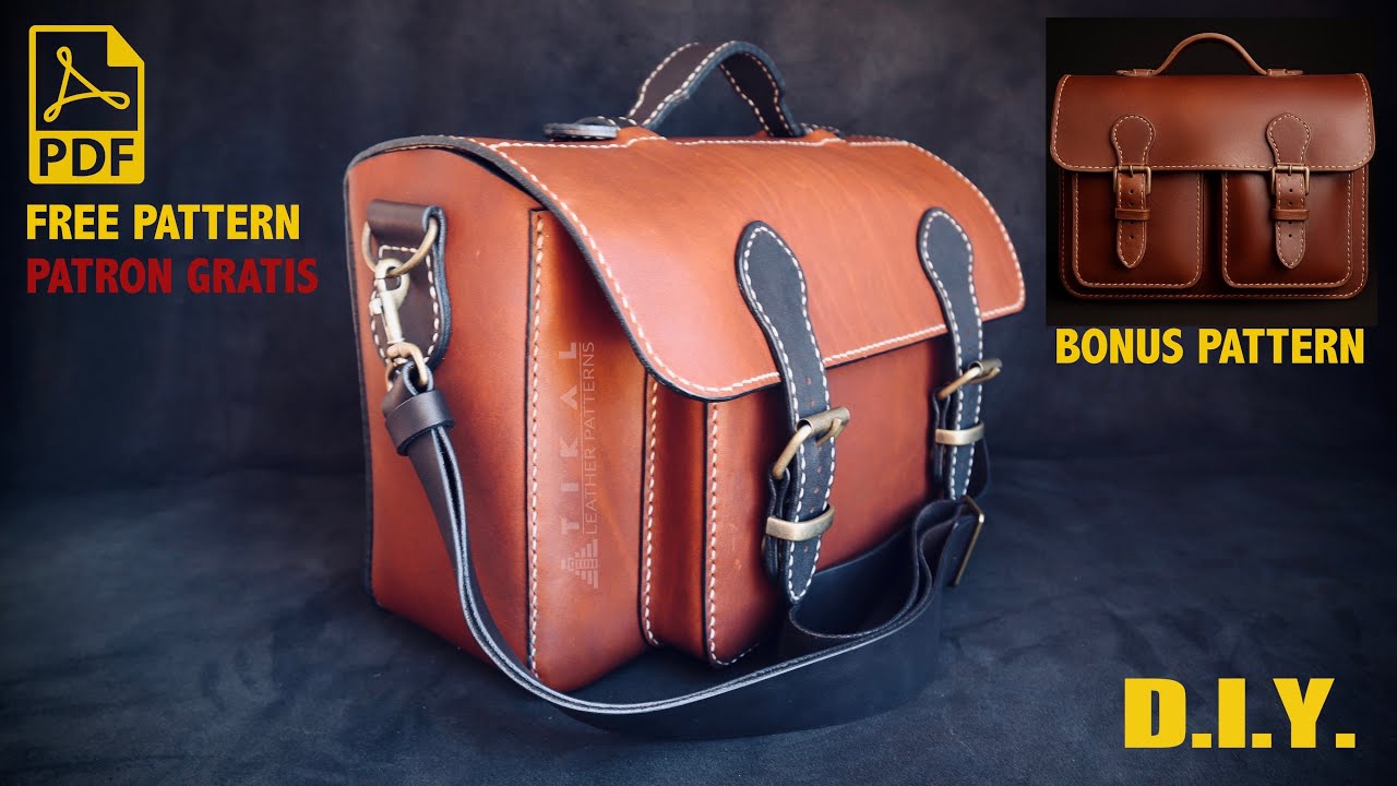 Making a Leather Satchel Bag - DIY - FREE PATTERN