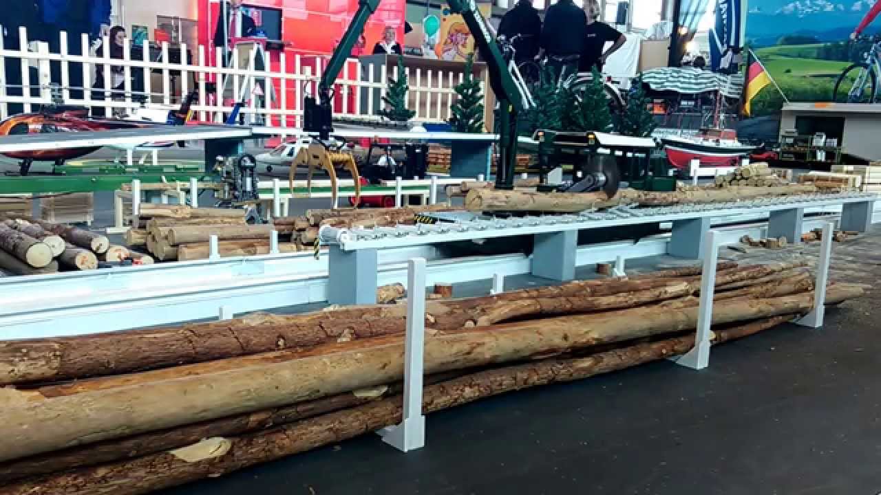Modellbau RC-Modell Sägewerk / Baljer Zembrod Rundholzsortierwagen im Maßstab 1:16