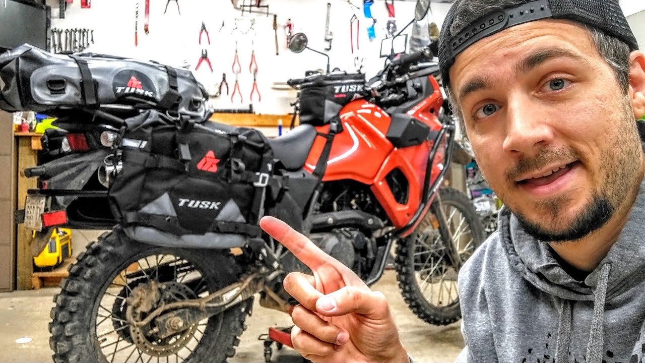 KLR 650 2022 года готов к походу! | Установка багажника и сумки пилота Tusk