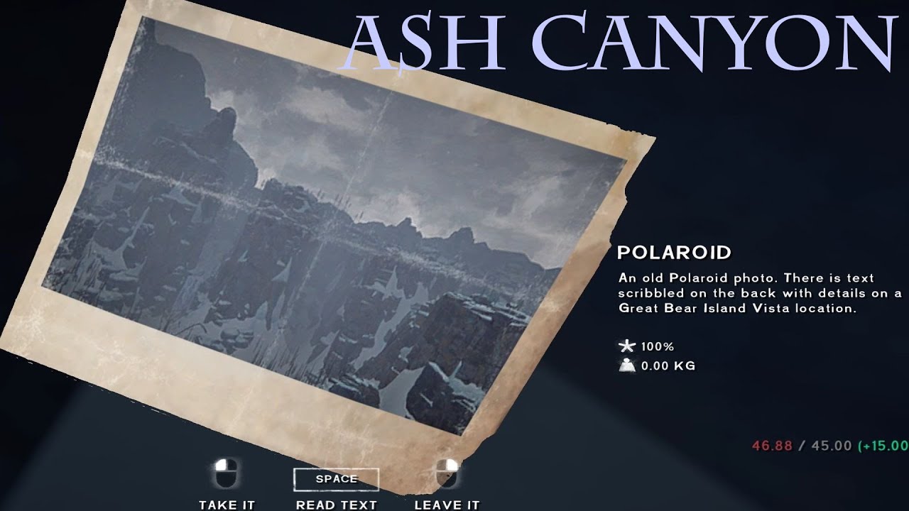 THE LONG DARK: Polaroid/Vista - Ash Canyon location