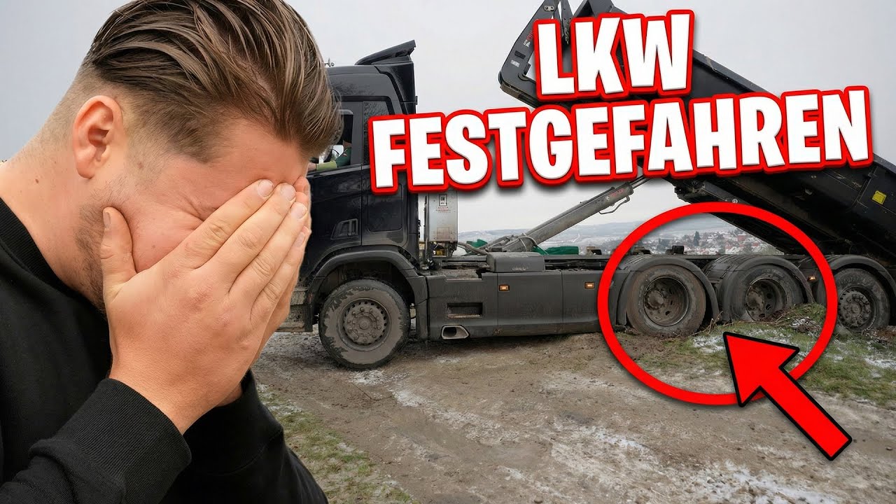 Grube fürs Mehrfamilienhaus ausheben und dann steckt der LKW im Matsch