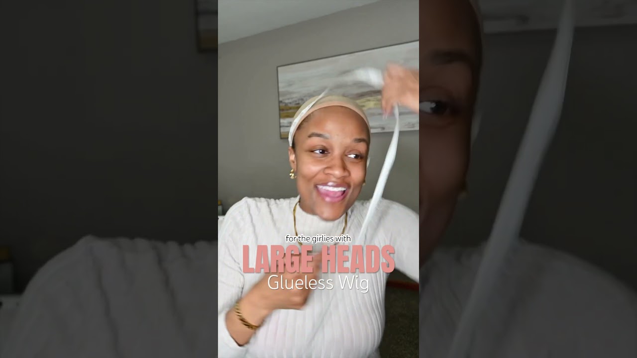 Will a Glueless Wig fit my LARGE HEAD? 🥴🤦🏽&zwj;♀️ #gluelesswig #lacewigs #wiginstall #shorts