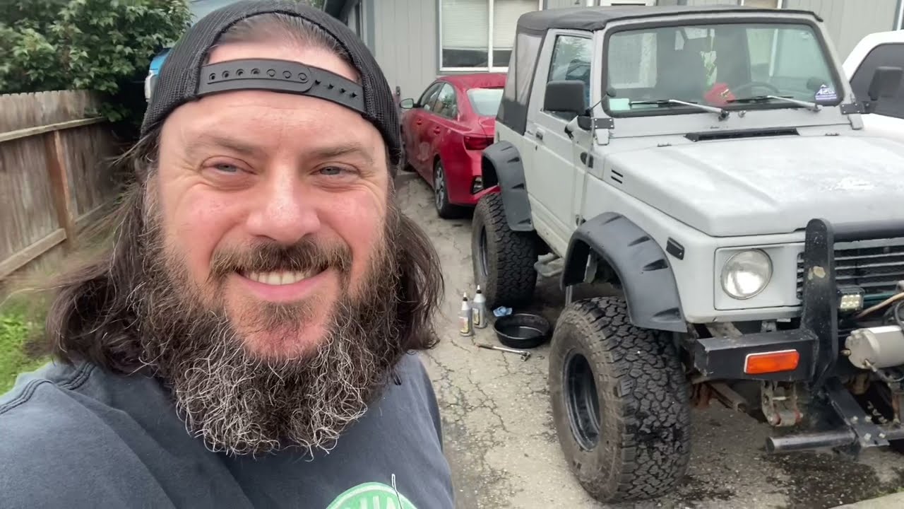Changing the oil in my transfer case in my Suzuki Samurai, and new tires